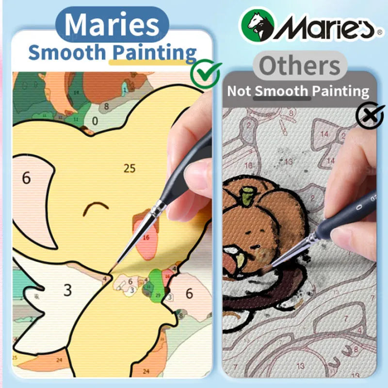 15pcs Marie's Detail Paintbrushes Set,Miniature Thin Tiny Paint Brush Kit for Acrylic Painting for Crafts,Number by Painting