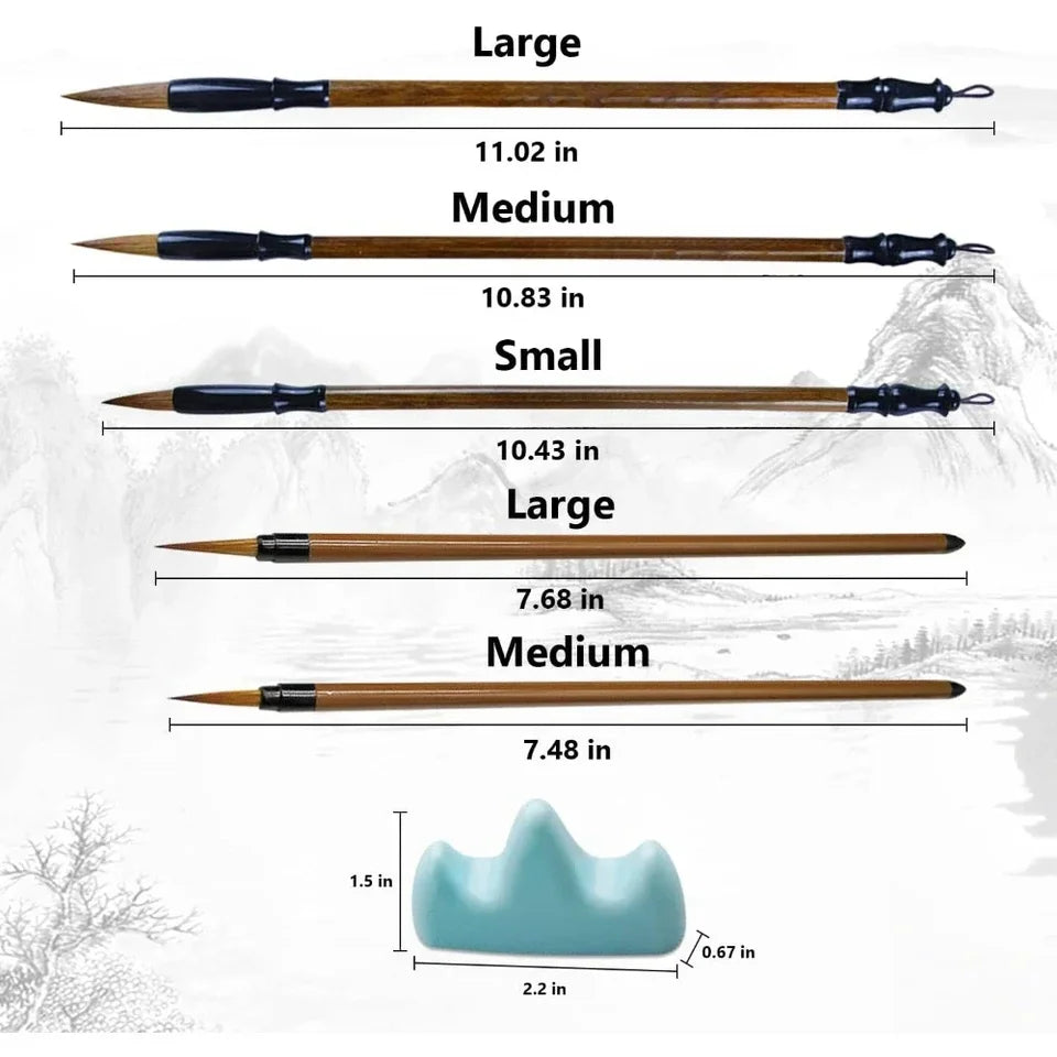 6pcs Calligraphy brush - Painting brush Watercolor brush set, writing Sumi Maobi painting watercolor brush