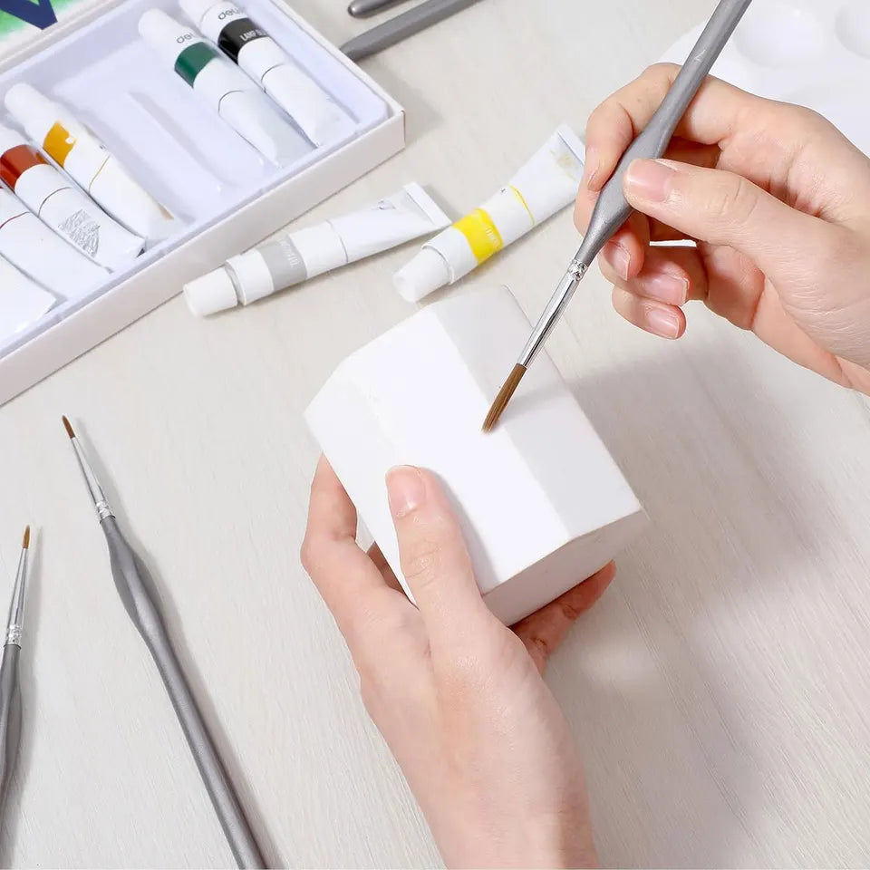 11pcs Acrylic Miniature Paint Brushes with Triangular Handles Watercolor Digital Oil Painting Pen Nylon Wool High-Quality