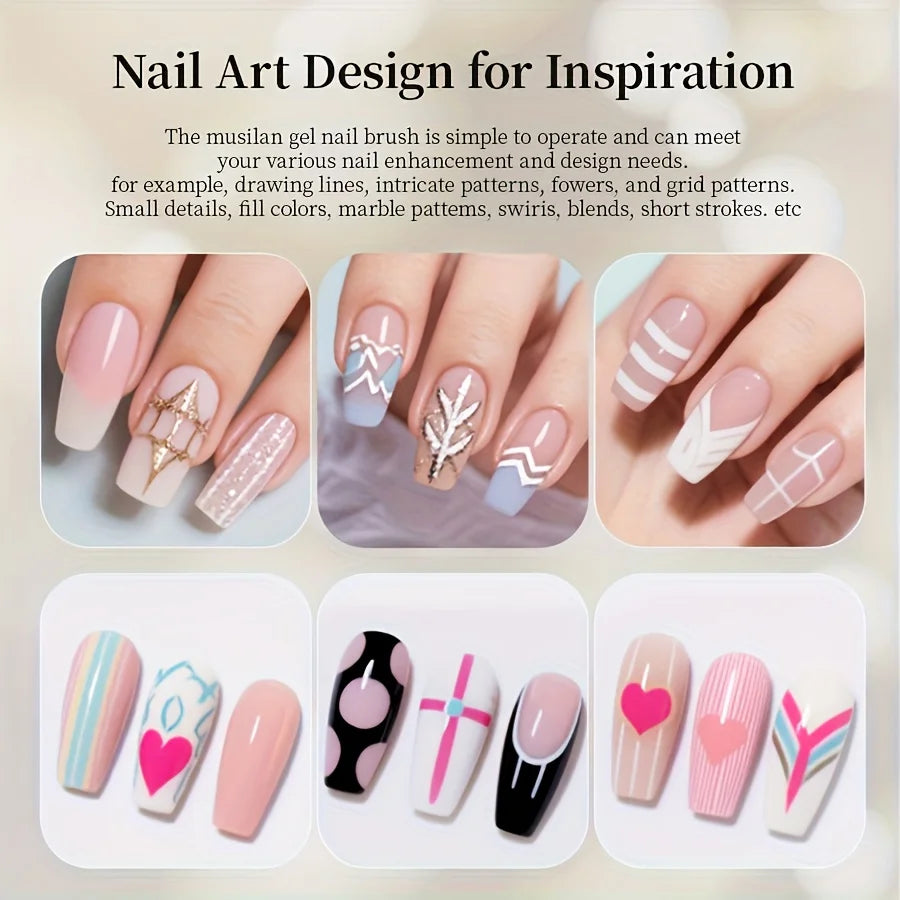 1pc French Nail Art Brush Tartan Line Stripe Grid Pattern Drawing Pen for DIY UV Gel Extension Painting Supplies Manicure Tool