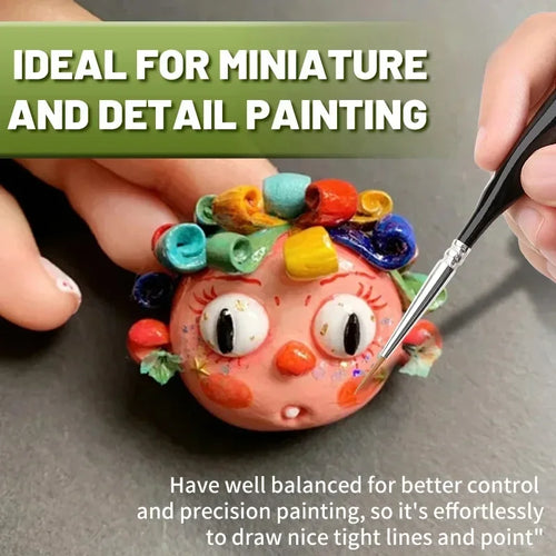 00000 Fine Tip Paint Brush Set for Acrylic, Models, Mini  Miniature Detail , Nylon Hair Thin Extra Fine Paintbrushes