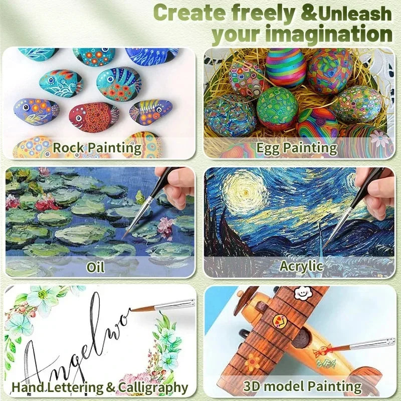 00000 Fine Tip Paint Brush Set for Acrylic, Models, Mini  Miniature Detail , Nylon Hair Thin Extra Fine Paintbrushes