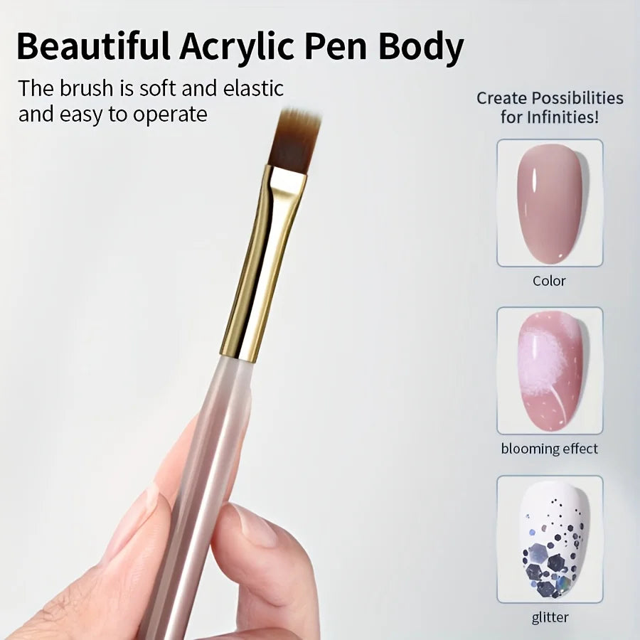 1pc French Nail Art Brush Tartan Line Stripe Grid Pattern Drawing Pen for DIY UV Gel Extension Painting Supplies Manicure Tool