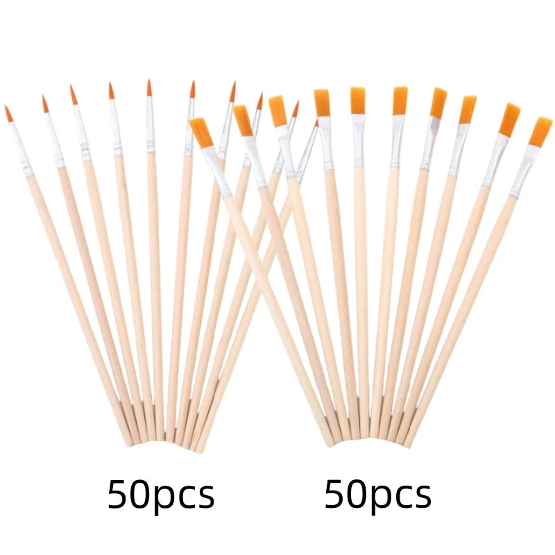 10pc/30pc/50pc/100pcpole flat brush Nylon bristles row pen Tip pen Line drawing pen