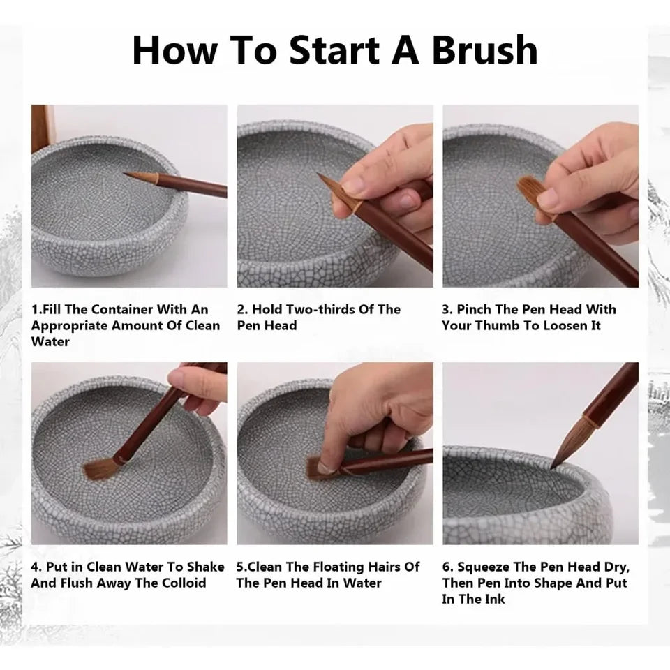 6pcs Calligraphy brush - Painting brush Watercolor brush set, writing Sumi Maobi painting watercolor brush